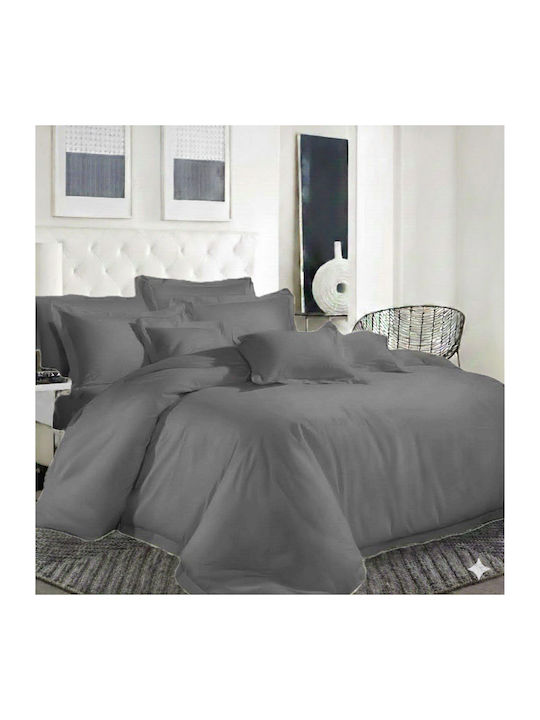 Σετ Σεντόνια Υπέρδιπλα 240x270εκ. Dark Grey (4τμχ)
