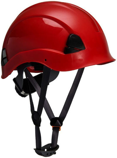 Portwest PS53RER Construction Site Work Helmet with Earplugs Red