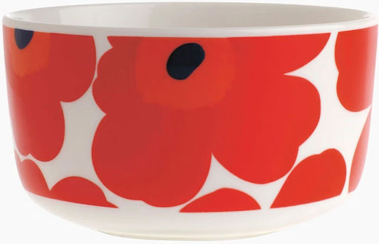 Marimekko Oiva Unikko Servierschüssel Rund Keramik Weiß mit Durchmesser 12.5cm