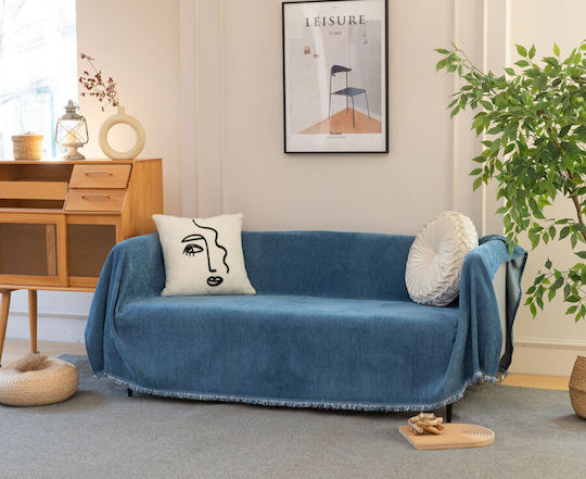 Mc Decor Триместен диван Throw 180x280см. Blue
