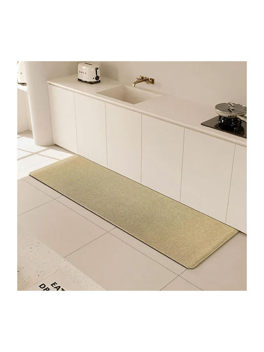 SpitiBazaar Kitchen Mat Runner with Anti-slip Underlay Beige 60x180εκ.