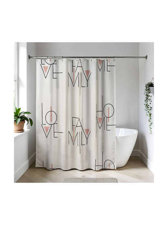 Eurocasa Κουρτίνα Μπάνιου Υφασμάτινη 180x200cm Μπεζ