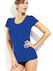 Kurzärmelig Blau Damen T-Shirt