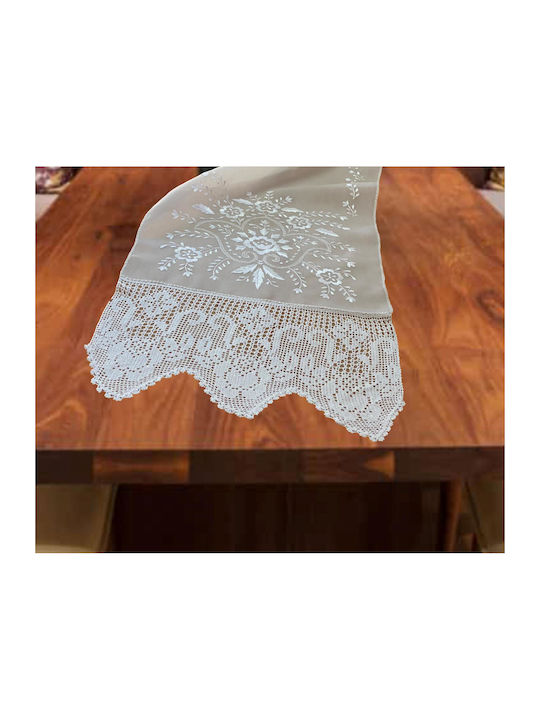 Linea Home Runner Silk with Embroidery Ecru 46x170cm