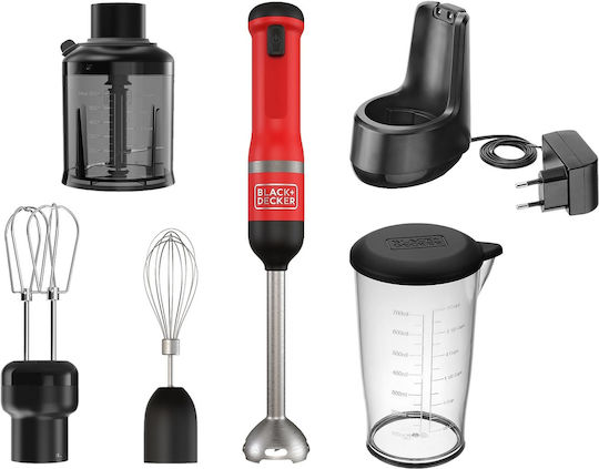 Black & Decker Handmixer mit Inox-Stab Rot