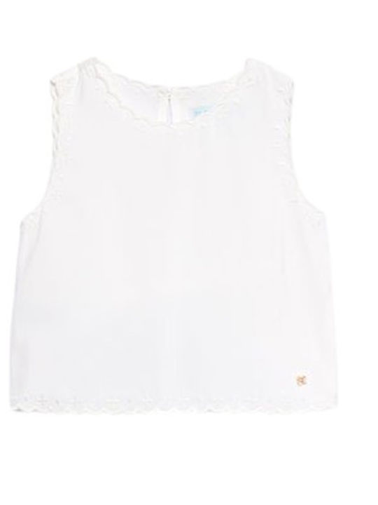 Παιδικό Crop Top Αμάνικο Λευκή