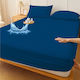 Pucioasa Protecție pentru Saltea Set cu Față de Pernă Semi-dublu Waterproof Albastru 120x200cm