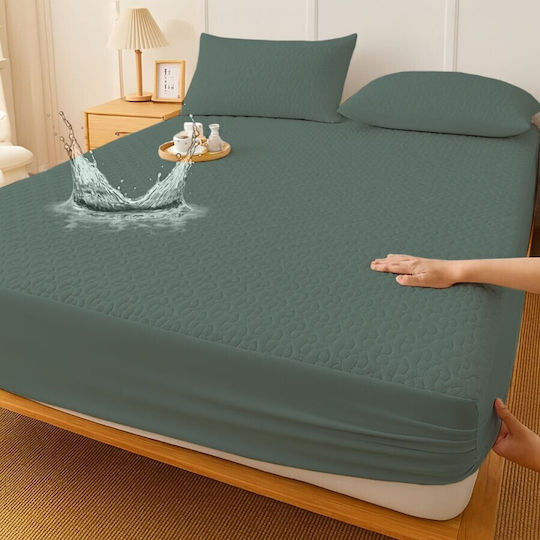 Pucioasa Protecție pentru Saltea Set cu Față de Pernă Semi-dublu Waterproof Gri 120x200cm