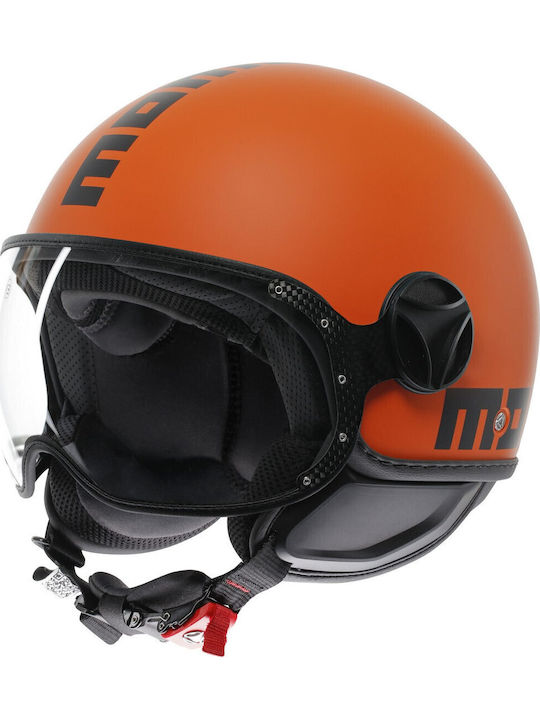 MomoDesign FGTR Classic Mat Orange/Black Motorcycle Helmet Jet ECE 22.06