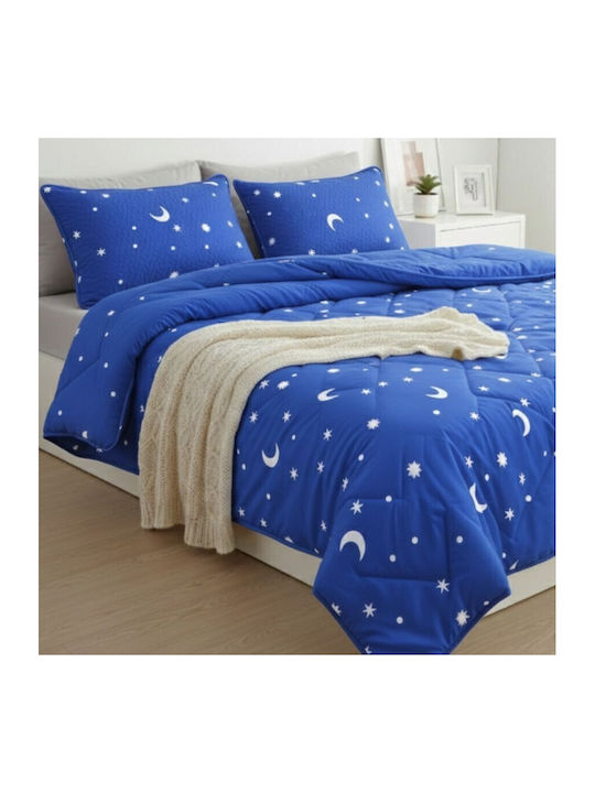Pucioasa Set Pilotă Dublu 200x215cm Albastru 3b...