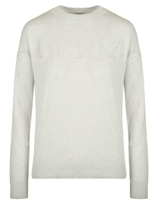 DKNY Лого Дамски Дълъг Ръкав Пуловер Сив