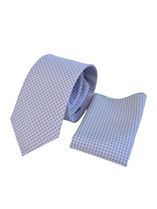 Messaggero Men's Tie Set Silk Printed in Blue Color