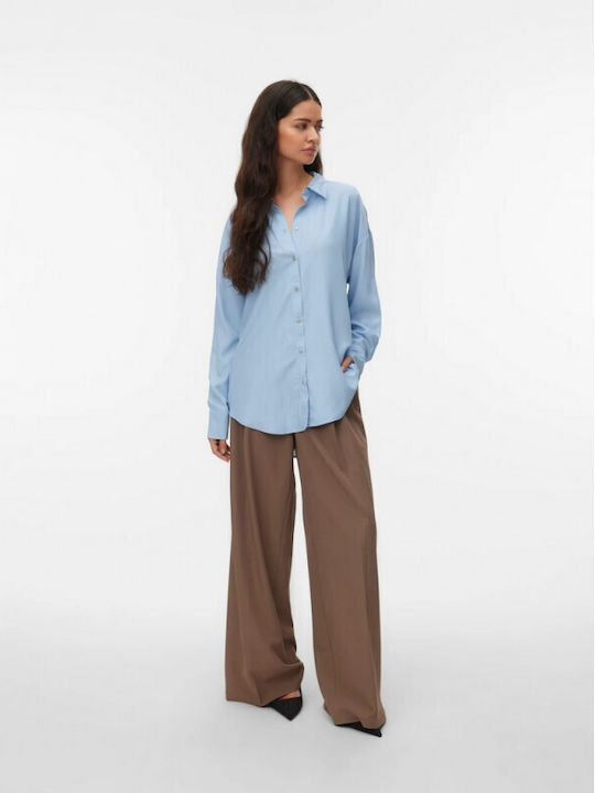 Langärmelig Damen Hemd Cashmere Blue