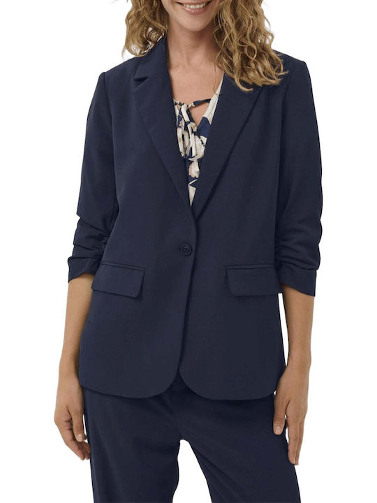 Cream Blazer pentru femei Sacou Albastru