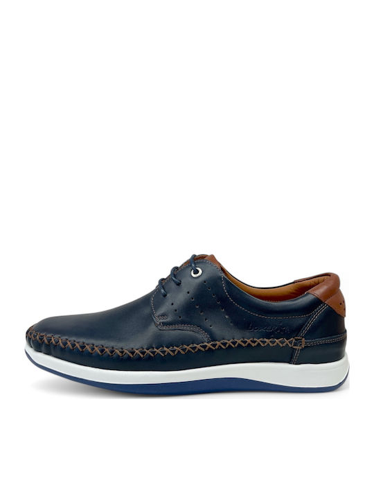 Boxer Leder Herren Freizeitschuhe Blau