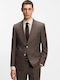 Men's Summer Suit Jacket Slim Fit Dark Brown