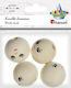 Round Wooden Beads Face Titanum 4pcs