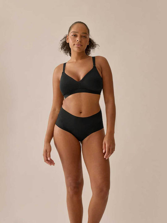 Naturana Bumbac Sutien de maternitate și alăptare cu Clips Black