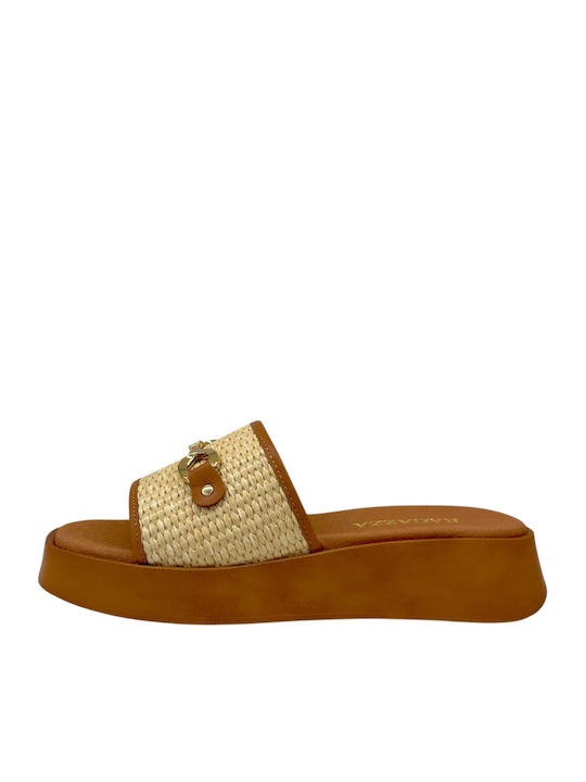 Damenplattformen Beige
