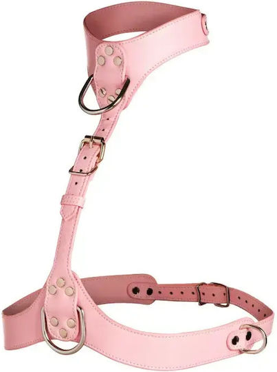 Vixen Rosa Weibliches Brusthalsband Leder- und Latex-Outfit