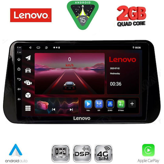 Lenovo Автомобилна Аудио Система (Блутут/USB/WiFi/GPS/Apple-Carplay/Android-Auto) с Тъчскрийн 10"