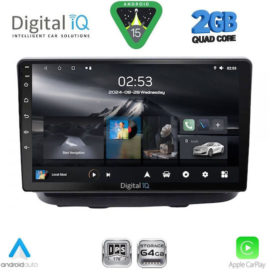 Digital IQ Ηχοσύστημα Αυτοκινήτου για Fiat Doblo 2002-2009 (Bluetooth/USB/WiFi/GPS/Apple-Carplay/Android-Auto) με Οθόνη Αφής 10"