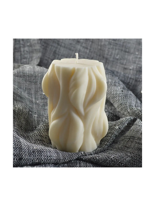 Lumânare Stâlp 3D Valurată Mică Spa