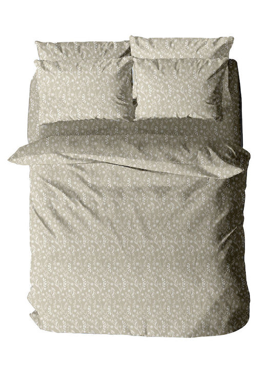 Sunshine Menta 152 Double Bed Sheets Set With R...