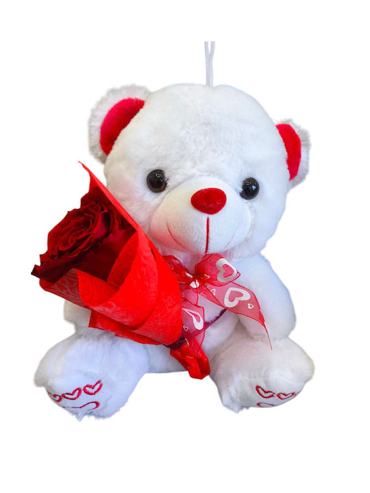 All Saints Red Rose Teddy Bear H 23 Cm Milvaflowers