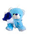 All Saints Blue Rose Teddy Bear H 23 Cm Milvaflowers