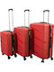Куфари Light Red с 4 колела Комплект 3бр PP8027A-BRIGHT-RED-VALITSES