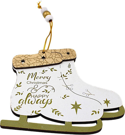 Holz Weihnachtsbaumschmuck Hängende Eis-Sandale 13x12cm Farbauswahl Weiß