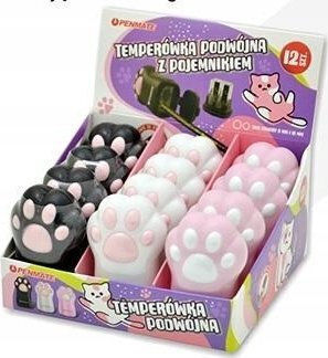 Teka Double Pencil Sharpener Cat Paw 12 Pieces Penmate
