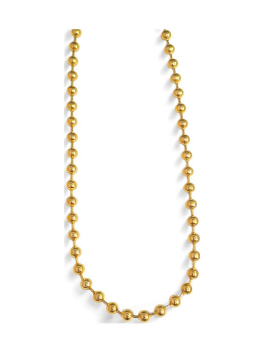 Touch Necklace from Gold Plated Steel with Pearls
