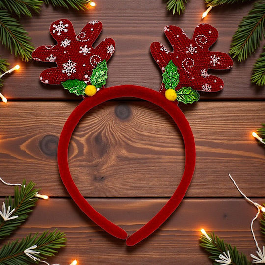 Christmas Reindeer Headband Green Leaves 1epx3169
