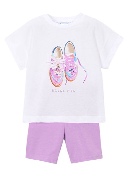 Mayoral Kids' Set with Leggings Summer 2pcs White