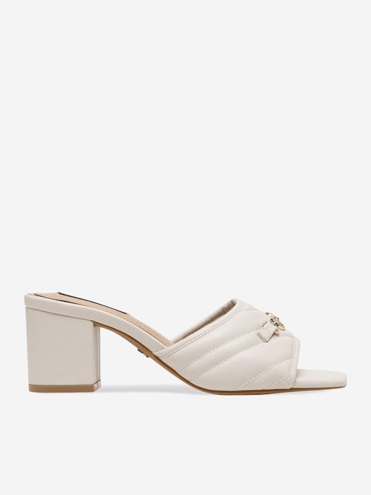 Nine West Mules με Τακούνι σε Μπεζ Χρώμα