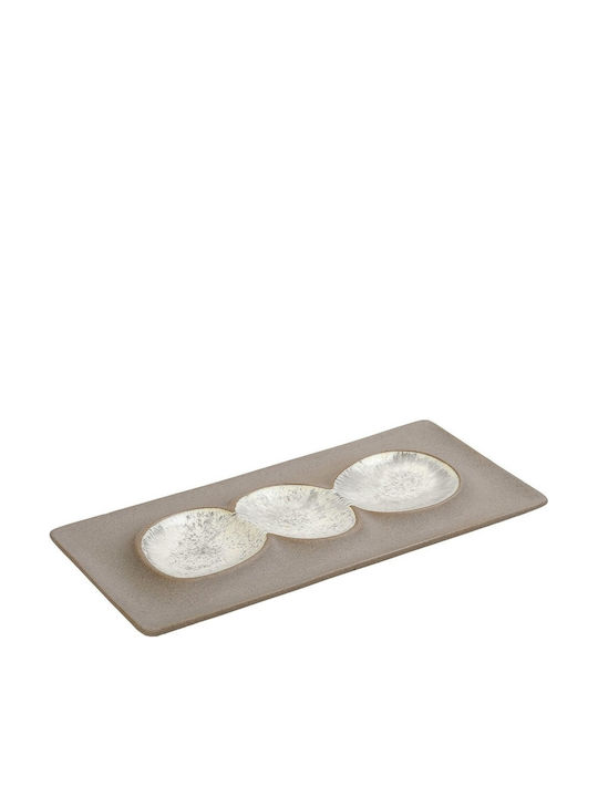 Espiel Stoneware Πιατέλα Σερβιρίσματος Ορθογώνια Κεραμική Μπεζ 31.8x15.8εκ. 2τμχ