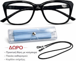 Panora Reading Glasses +3.00 in Black color 14701