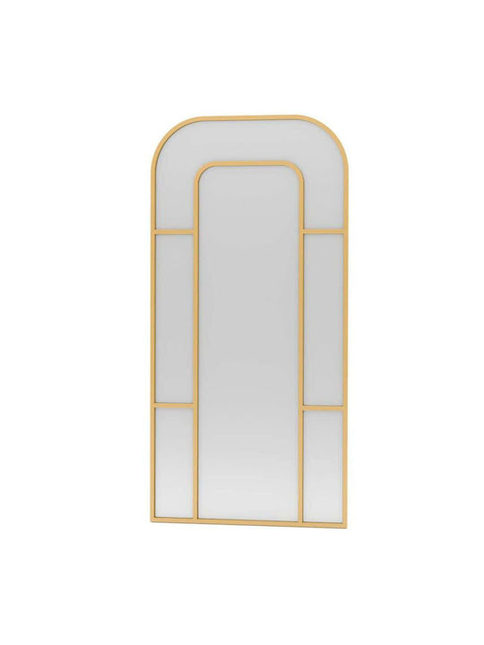 Hanah Home Arched Floor Mirror with Gold Metal ...