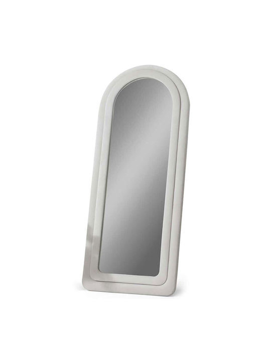Hanah Home Gewölbter Boden- oder Standspiegel mit Beigem Holzrahmen 170x65cm