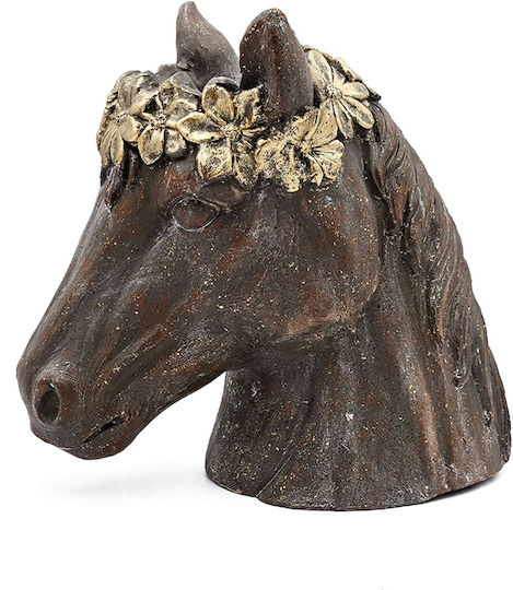 Artekko Animal Brown Plant Pot Horse Head Magnesium 36.5x21.5x34.5 Cm 36.5cm X 21.5cm X 34.5cm