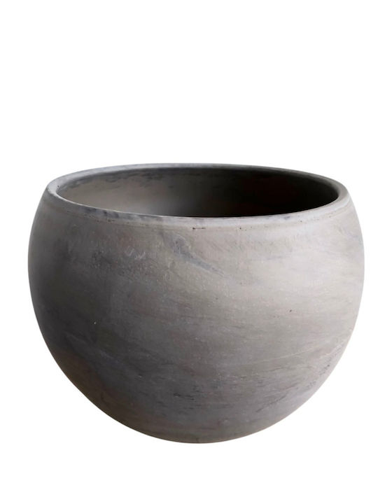 Plant Pot Ball Clay Gray H 18cm W 22.8cm L 18.5cm