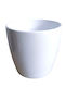 White Glossy Clay Plant Pot H 19 cm W 20