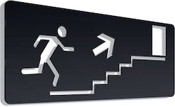 Σήμανση ''staire Up'' 10x24 Εκ Μαύρο Ακρυλικό Πλαστικό Πάχους 3mm Νο5881356