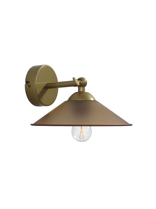 Heronia Lamp Wall with Socket E27 Gold 5x23x16.5cm