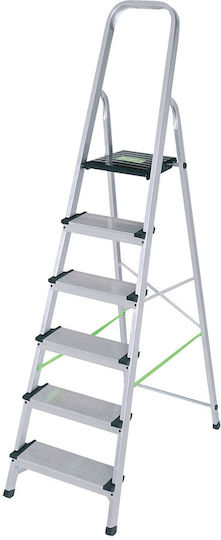 Al Οικ Χρησης Φαρδια Leiter Aluminium mit 6+1 Stufen
