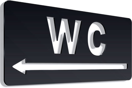 Σήμανση ''wc Left'' 15x7 Εκ Μαύρο Ακρυλικό Πλαστικό Πάχους 3mm Νο5881357