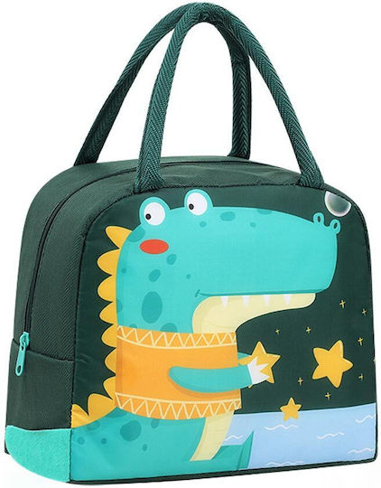 Amber School Insulated Kids' Lunch Handbag 5.5 Litre Green Dinosaurs 14cm