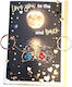Valentine Card Love You To Moon Back Double Keyring